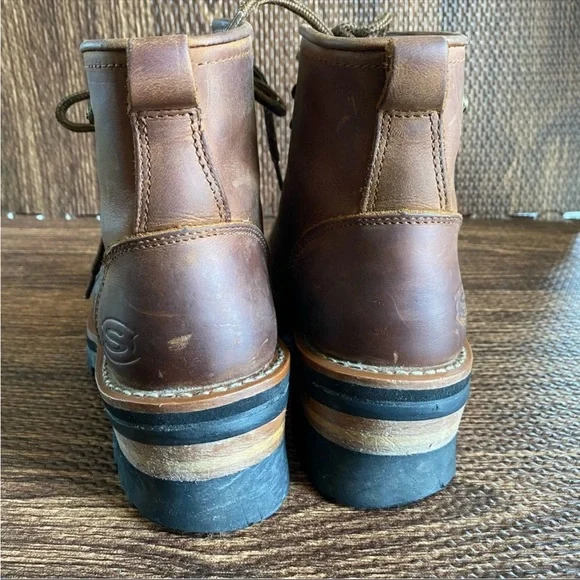 90s Skechers Laramie Engineer brown Leather Lace Up Ankle Boot - Picture 5 of 15